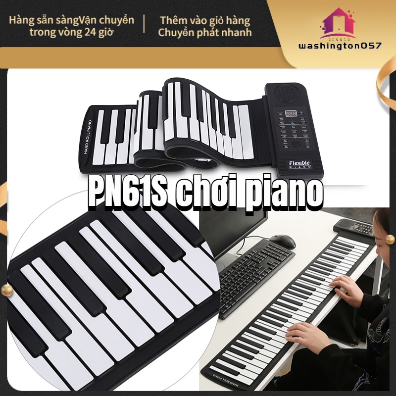 Có thể bán buôn Đàn Piano ĐiệN Tử Cuộn 61 Phím BằNg Silicon washington057 Hàng giao ngay