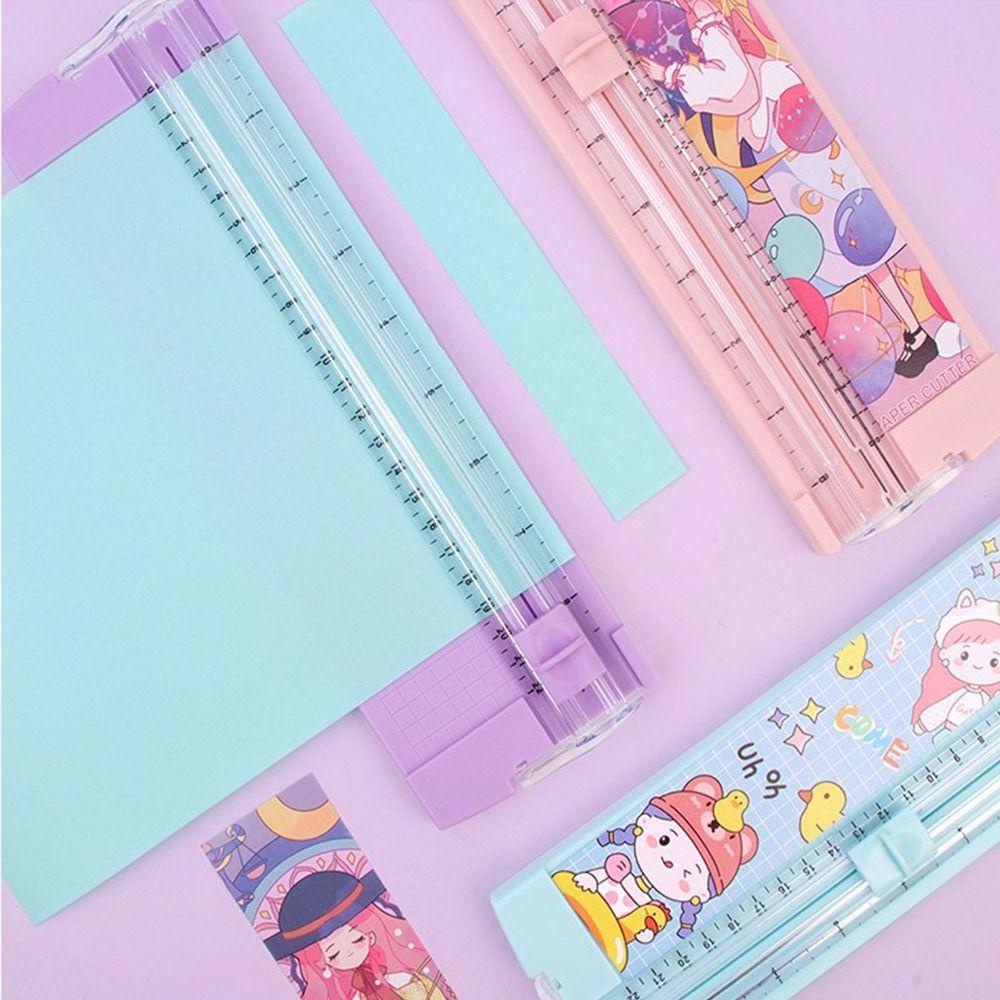 Dụng Cụ Cắt Giấy Với Thước Đo Chính Xác Họa Tiết Hoạt Hình Dễ Thương DIY