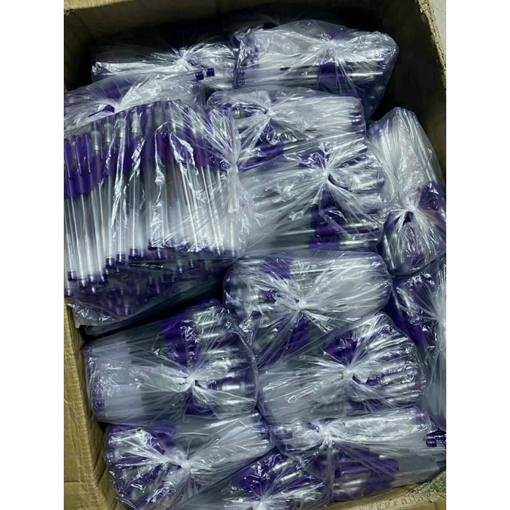 Combo 10 Bút Bi Nước - Êm Tay, Không Lem Mực, Viết Siêu Thích - ĐỦ 4 MÀU  - TÍM - ĐEN - XANH - ĐỎ