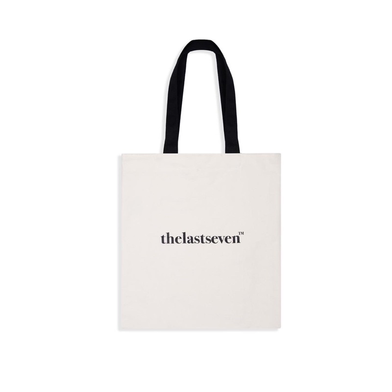 Túi vải canvas trắng kem đứng quai đen - Túi vải Black Shoulder canvas tote bag Thelastseven