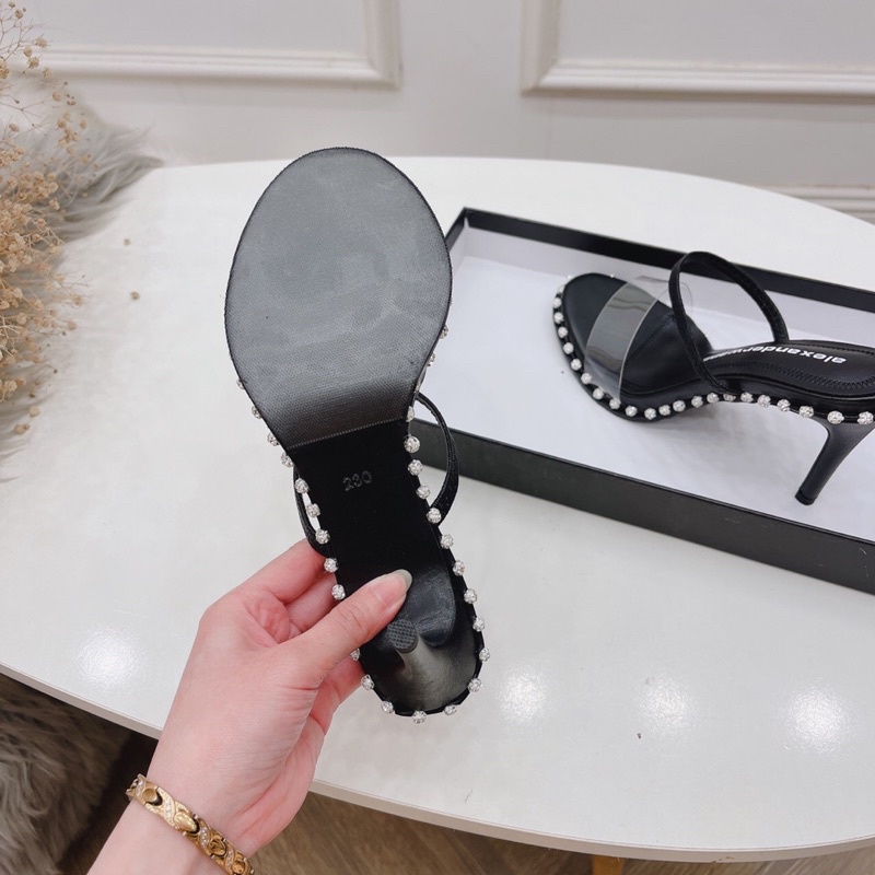 Sandal Wang viền đá quai mica chảng lắm luôn về hàng gót đũa