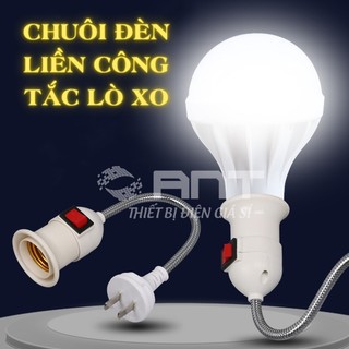 Đui đèn lò xo E27 liền công tắc phích cắm