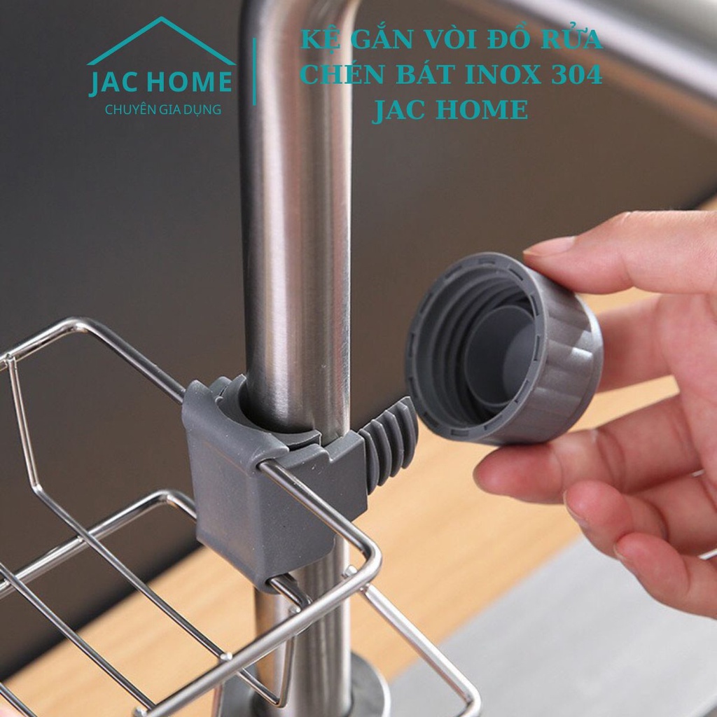 Kệ gắn vòi INOX 304 khay treo vòi nước rửa chén vòi sen JacHome