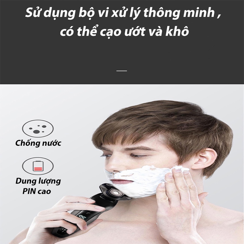 Máy cạo râu đa năng cầm tay SeaSy SS13 4in1 thiết kế 3 lưỡi kép cạo sát chân, chống nước IPX7  dành cho nam giới