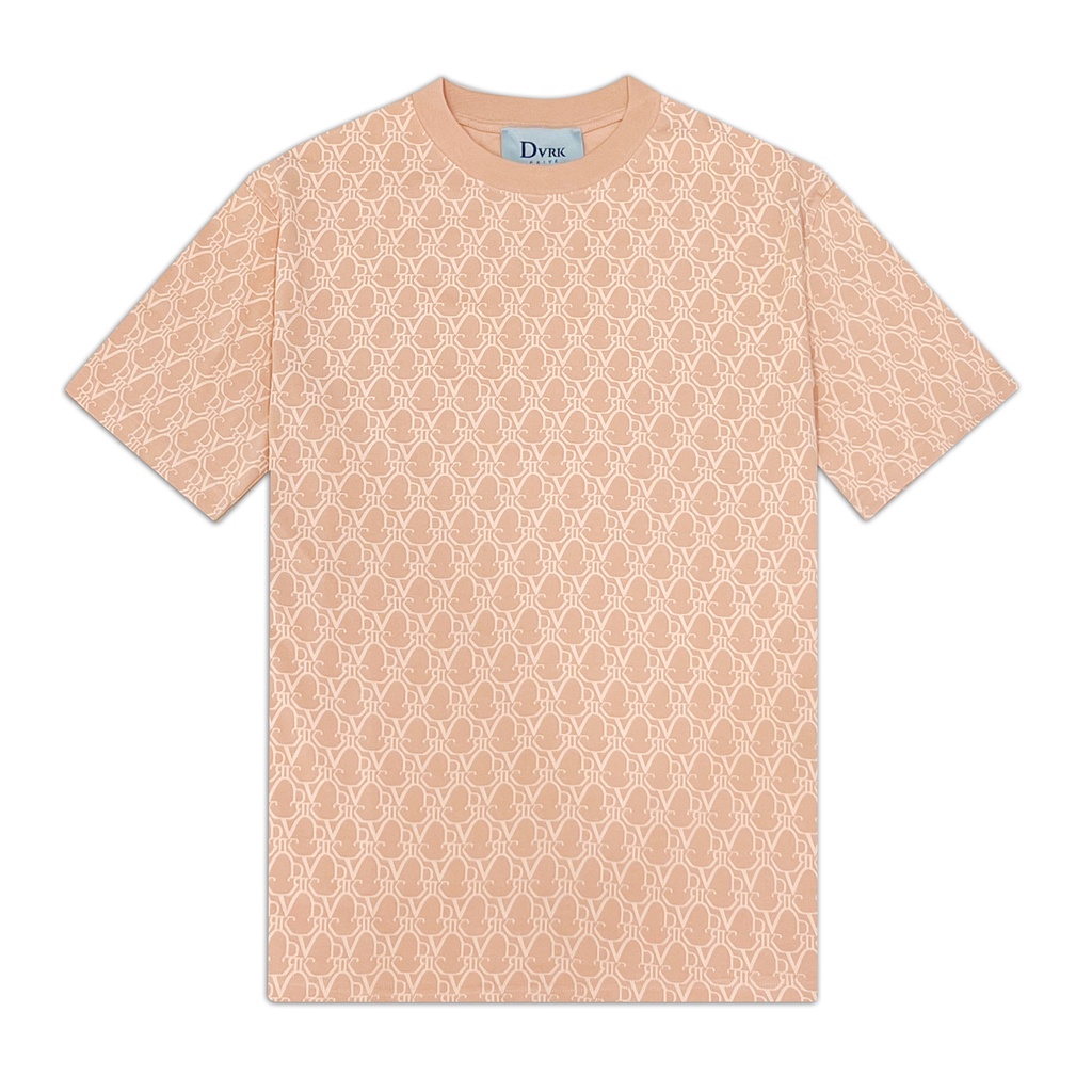 DVRK - Áo thun tay ngắn cổ tròn họa tiết MONOGRAM - APRICOT-DVRK-22SS