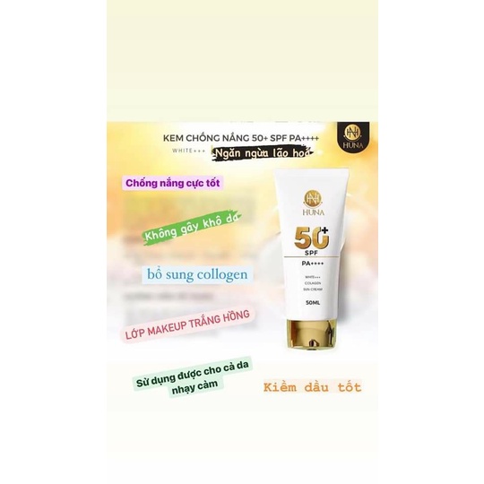 Kem chống nắng 50+ SPF PA++++ | WHITE+ | COLAGEN | SUNCREAM 50ml