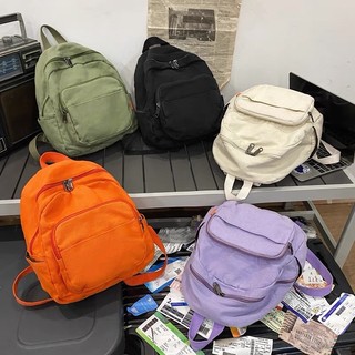 Balo mini size Basic chất Canvas mềm đi học, đi chơi