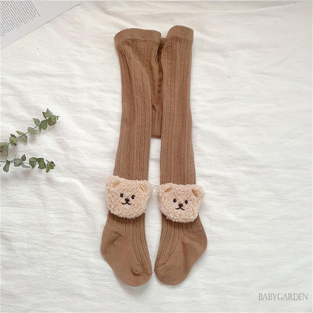 Quần Tất Lưng Thun In Họa Tiết Gấu Hoạt Hình Dễ Thương Cho Bé Gái 0-4 Tuổi