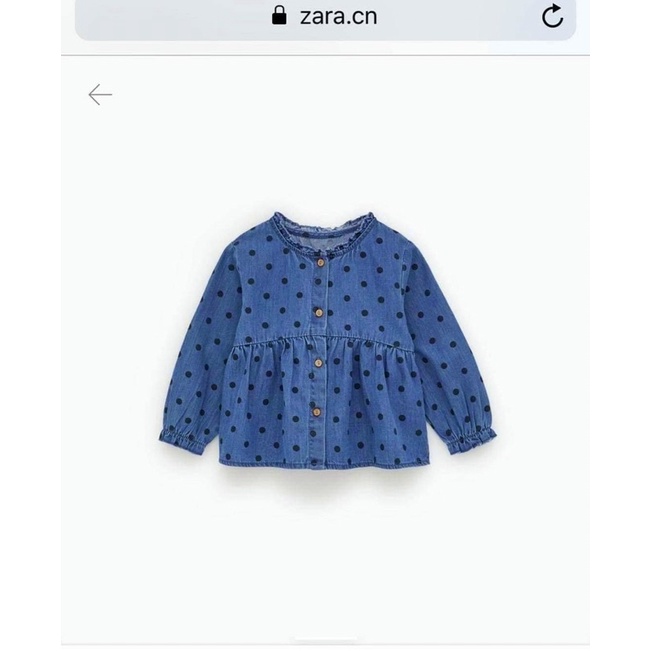 Áo sơ mi babydoll thô jeans bé gái xuat du