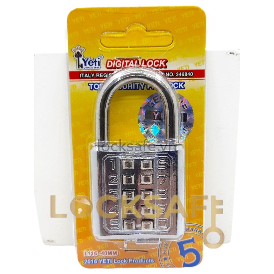 Ổ Khóa Số YETI đi kèm Mã Số Cố Định 8 số , 10 số  ITALY Cao Cấp