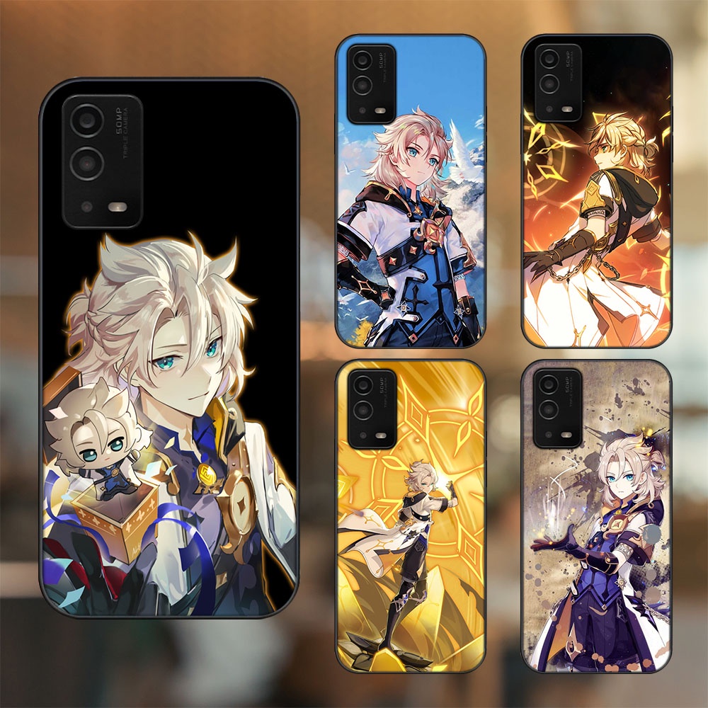 Ốp lưng Oppo A55 4G, A55 5G viền đen in hình Albedo Genshin Impact