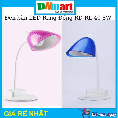 Đèn bàn LED chống cận Rạng Đông RD-RL-40 8W, tích hợp ổ cắm và USB