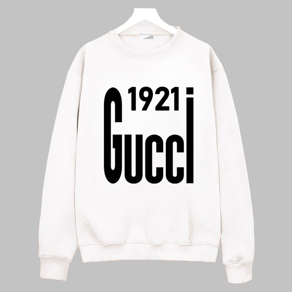 Áo thun nỉ GUCCI form rộng nam nữ 3 màu (trắng, xanh, xám)