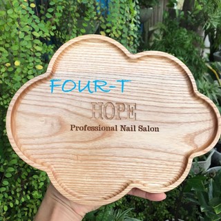 Khay gỗ decor hình mây, tần bì nguyên khối, đựng đồ ăn, hoa quả