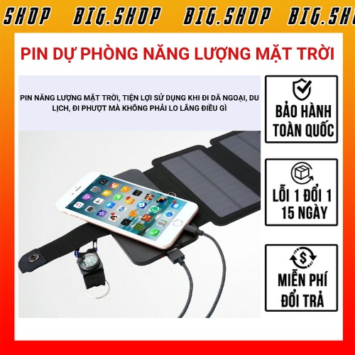 Bộ pin dự phòng, sạc dự phòng dự trữ năng lượng sử dụng năng lượng mặt trời, có thể gấp gọn tiện lợi TR555 Bigshop