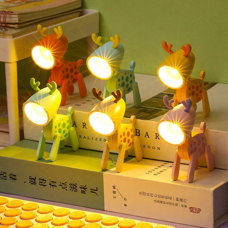 Đèn Ngủ LED Để Bàn Hình Chú Chó Nhỏ Dễ Thương Có Thể Gập Lại