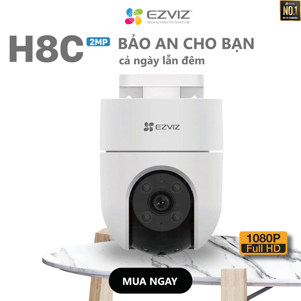 [Mã ELEZ150K giảm 10% đơn 800K] camera ip wifi ezviz h8c độ phân giải Full HD 1080P có màu ban đêm , báo động còi hú