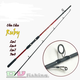 Cần Câu Cá 2 Khúc Ruby Siêu Cứng  2m4-2m7 Đọt 3ly2-CẦN CÂU 2 KHÚC CỨNG