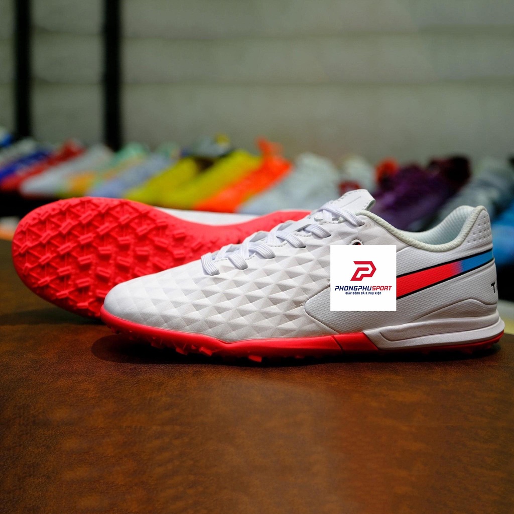 Giày Đá Bóng Tiempo Legend 8 Trắng Đỏ TF