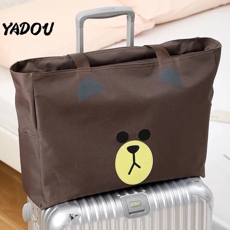 Yadou Túi Du Lịch Cỡ Lớn Họa Tiết Gấu Dễ Thương Nhiều Ngăn Tiện Dụng