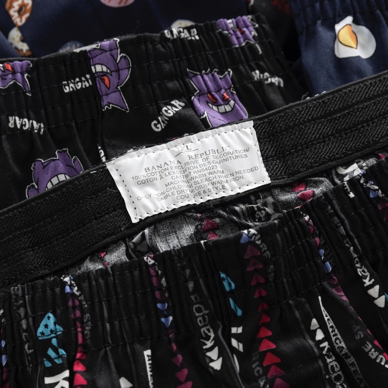 Quần đùi kate nam, quần ngủ hoa văn