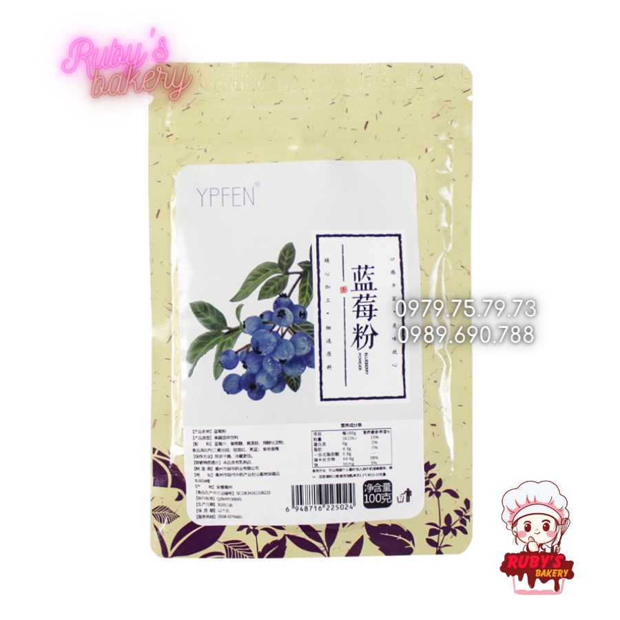 Bột trái cây Đài Loan YPFEN 100g _ Bột Dâu/ Việt Quất/ Xoài/ Khoai môn/Trà xanh/Sầu riêng