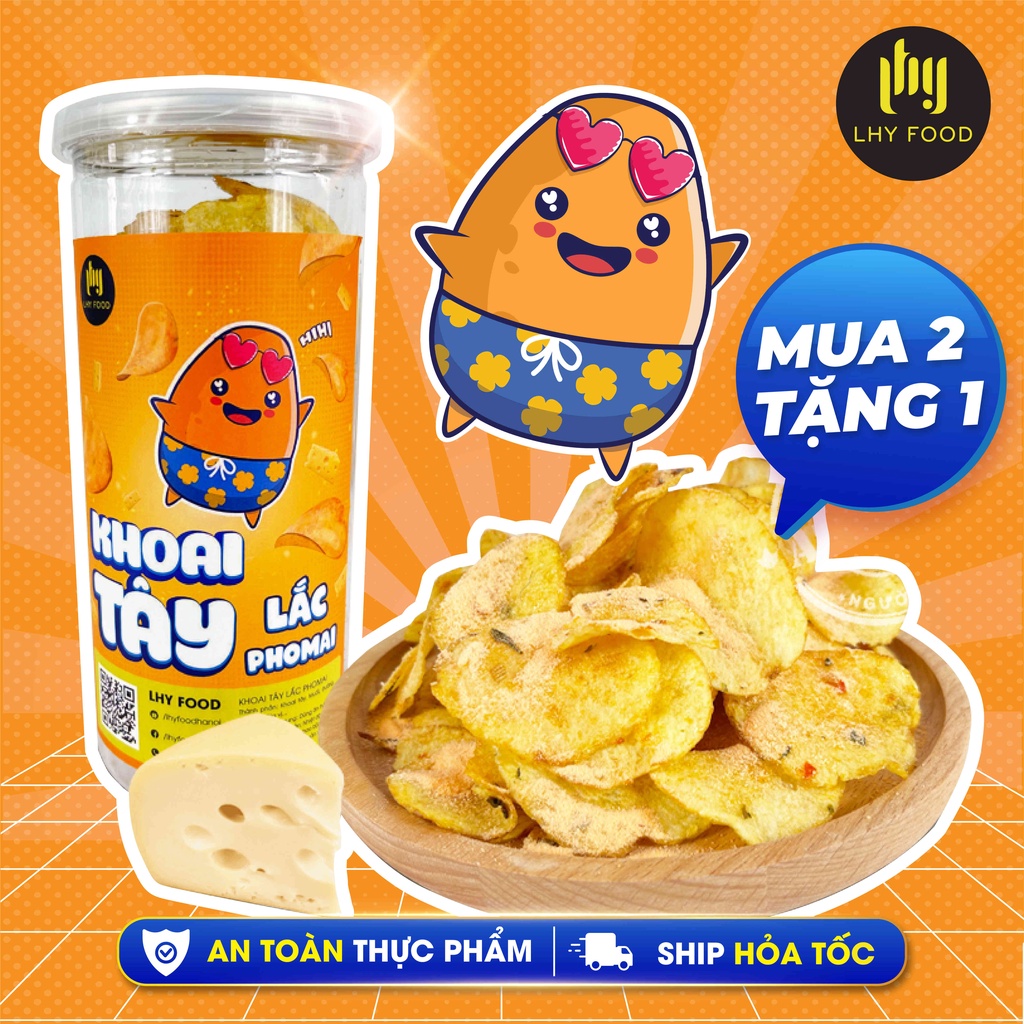 Khoai Tây Lắc Phô Mai Gói 200G LHY FOOD Snack khoai tây bơ lắc Phomai honey butter chip - Có Quà tặng