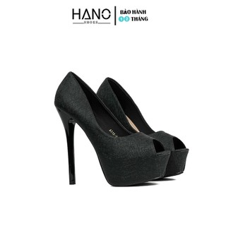 Giày cao gót hở mũi nhập khẩu 15p cao cấp kim tuyến sang chảnh - suvn 6539 hano