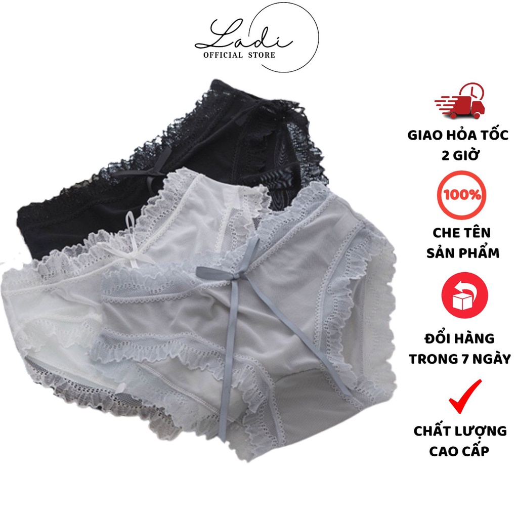 Quần Lót Ren LADI Thiết Kế Viền Bèo Xuyên Thấu Mềm Mại Thoáng Mát MÃ H1026