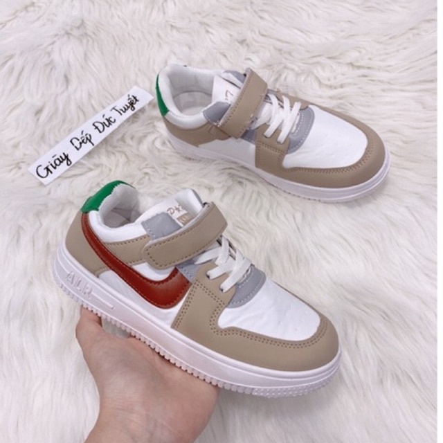 Giày thể thao bé trai size 33-38 pha nâu nhạt đậm