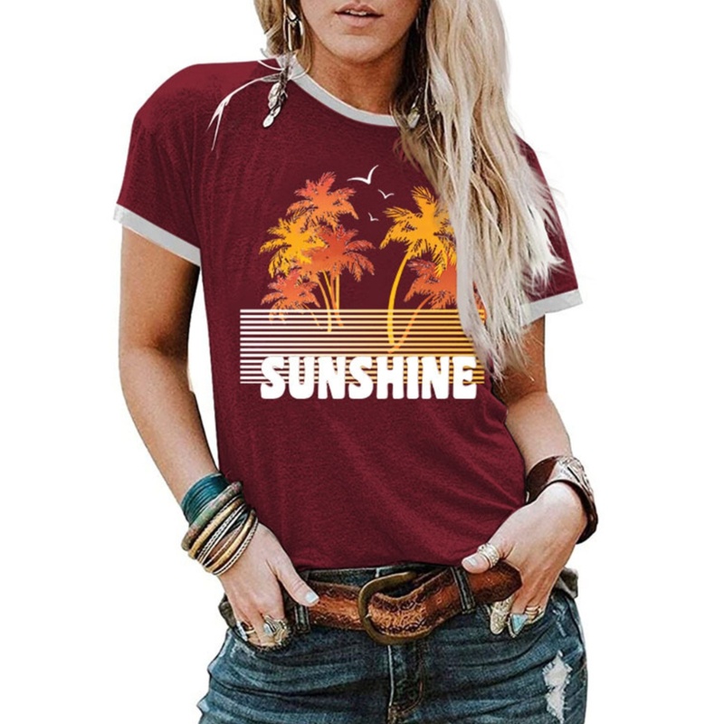 Áo Thun Nữ Tay Ngắn In Chữ The Sunshine Dễ Thương