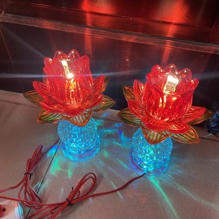 ĐÈN THỜ THUỶ TINH thân pha lê 20cm