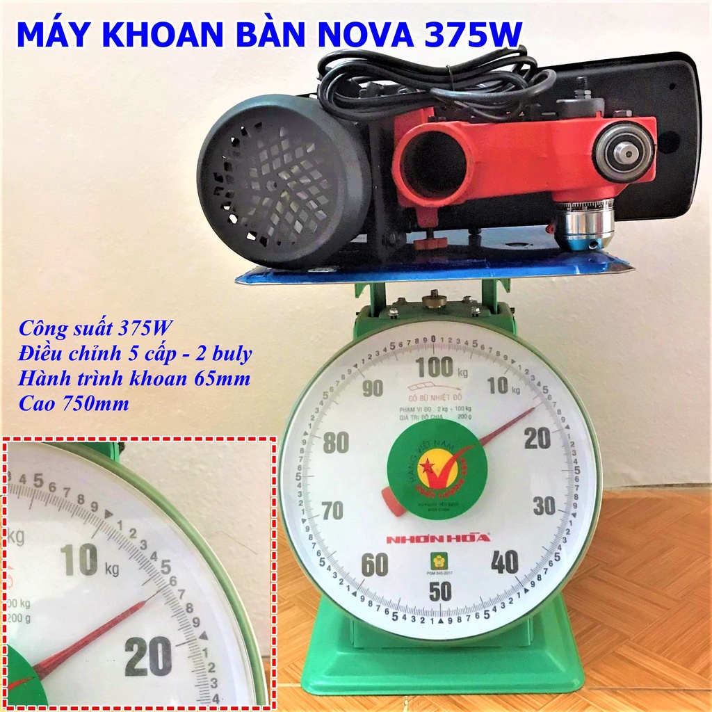 Máy Khoan Bàn NOVA BM-13H (375W) - Cao 75cm - Hàng Nội Địa Cao Cấp - Bảo Hành 6 Tháng