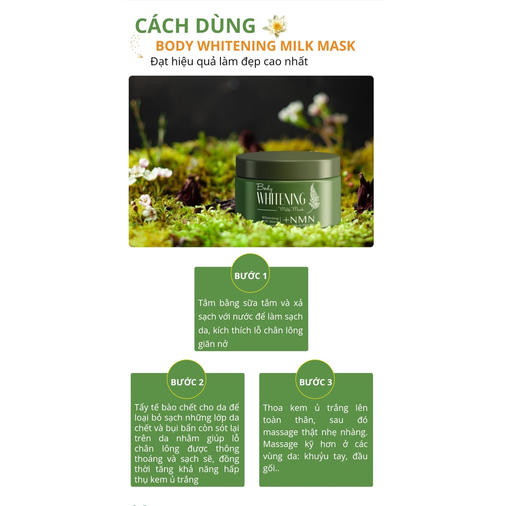 Kem ủ trắng da body Phan An Garden Body whitening milk mask, kem ủ trắng cấp tốc, an toàn hũ 200g | BigBuy360 - bigbuy360.vn