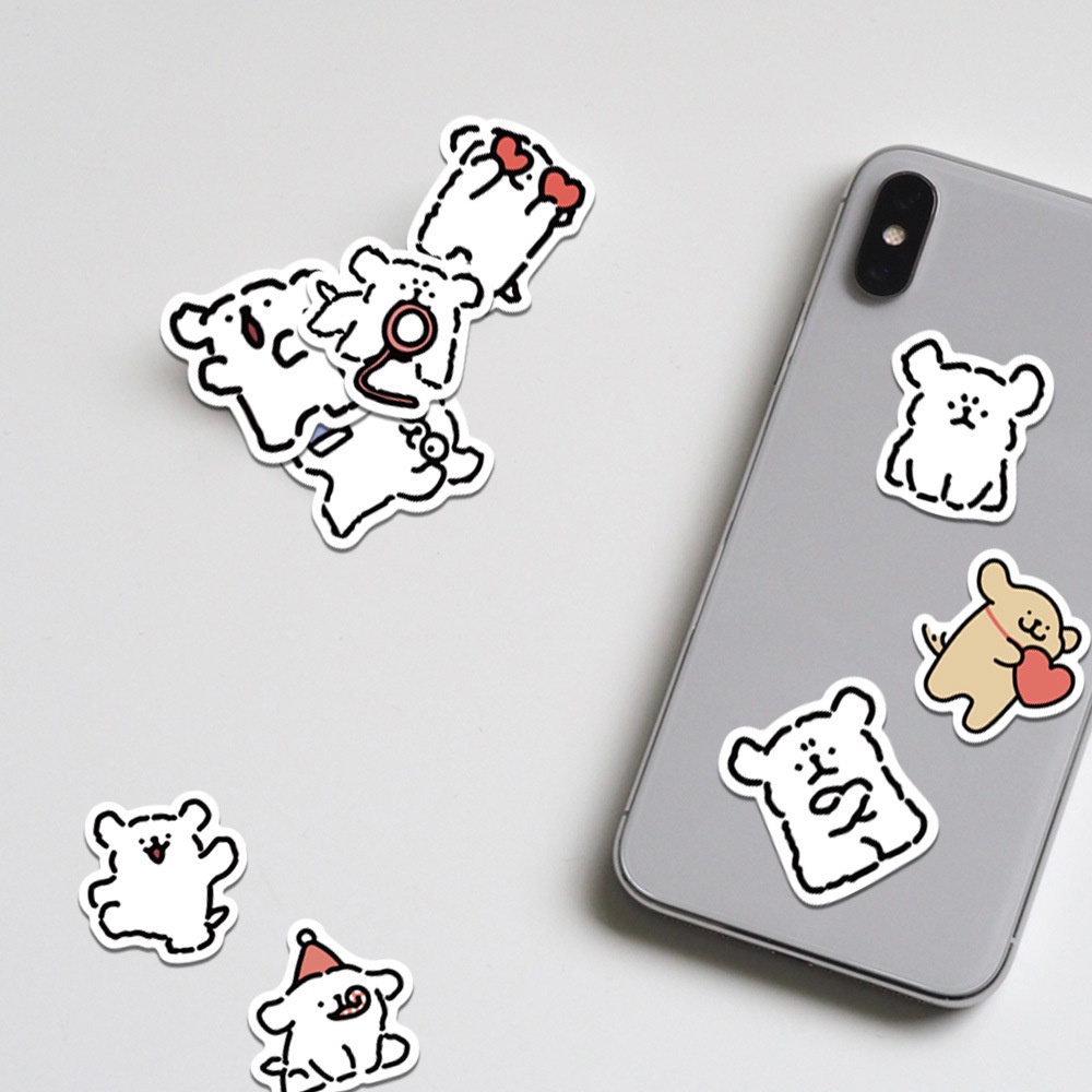 Bộ 100 nhãn dán kiểu cún dễ thương chống thấm nước trang trí nhật ký/ tạp chí/ máy tính bảng tiện lợi