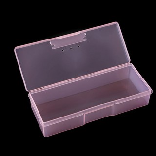 Crazyi Plastic Transparent Manicure Tool Nail Art Empty Container Storage Box Organizer