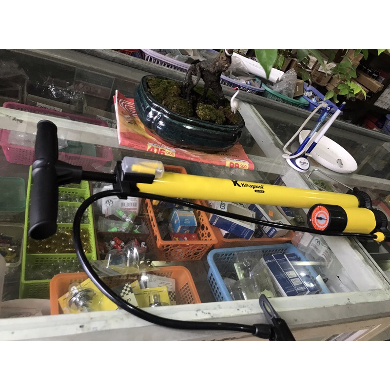 Bơm tay xe đạp, xe máy Kapusi có đồng hồ bơm nhanh,nhẹ tay