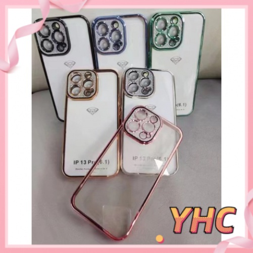 Ốp Điện Thoại Trong Suốt Mạ Điện Đơn Giản Cho IP7 / 7p / X / xsmax / 11 / 11pro Max / 12 / 12pro / 12 Promax / 13 / 14promax-1005