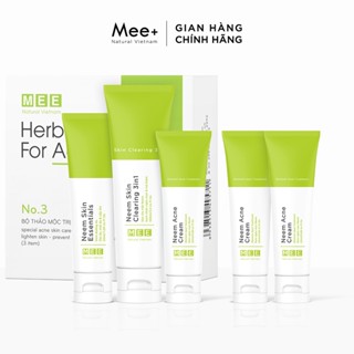 Bộ sản phẩm giảm mụn, ngăn ngừa mụn chỉ sau 1 đêm gồm 1 bộ trị mụn face + 2 chấm mụn Mee Natural