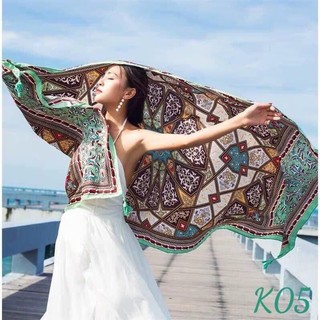 ( Hàng loại 1 ) Khăn Choàng Boho Đi Biển họa tiết