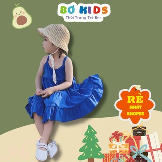 Váy Maxi 2 Dây Cho Bé Đi Biển Váy Giả 3 Tầng Vải Cotton Đũi Mềm Mát VAY028