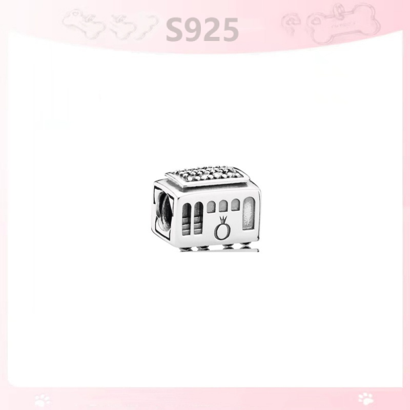 Mặt Dây Chuyền Mạ Bạc 925 Hình Xe Hơi Đính Hạt Xinh Xắn Thời Trang