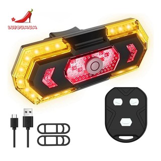 Bike Tail Light with Turn Signals,Smart Wireless Remote Control Bicycle Rear Light, IPX4 Waterproof LED Bicycle Light