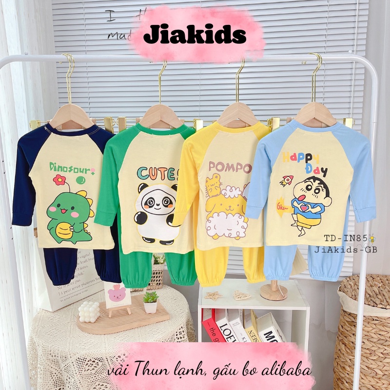 Bộ Dài Tay Minky Mom Vải Thun Lạnh Thiết Kế Raglan Size Nhí, Size Đại Cho Bé Trai, Bé Gái-Mã: TD-IN85