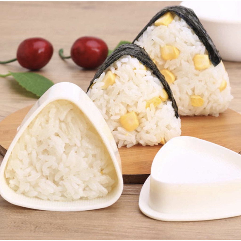 Combo 3 Khuôn làm cơm nắm sushi hình tam giác chống dính to và nhỏ nhựa PP cao cấp