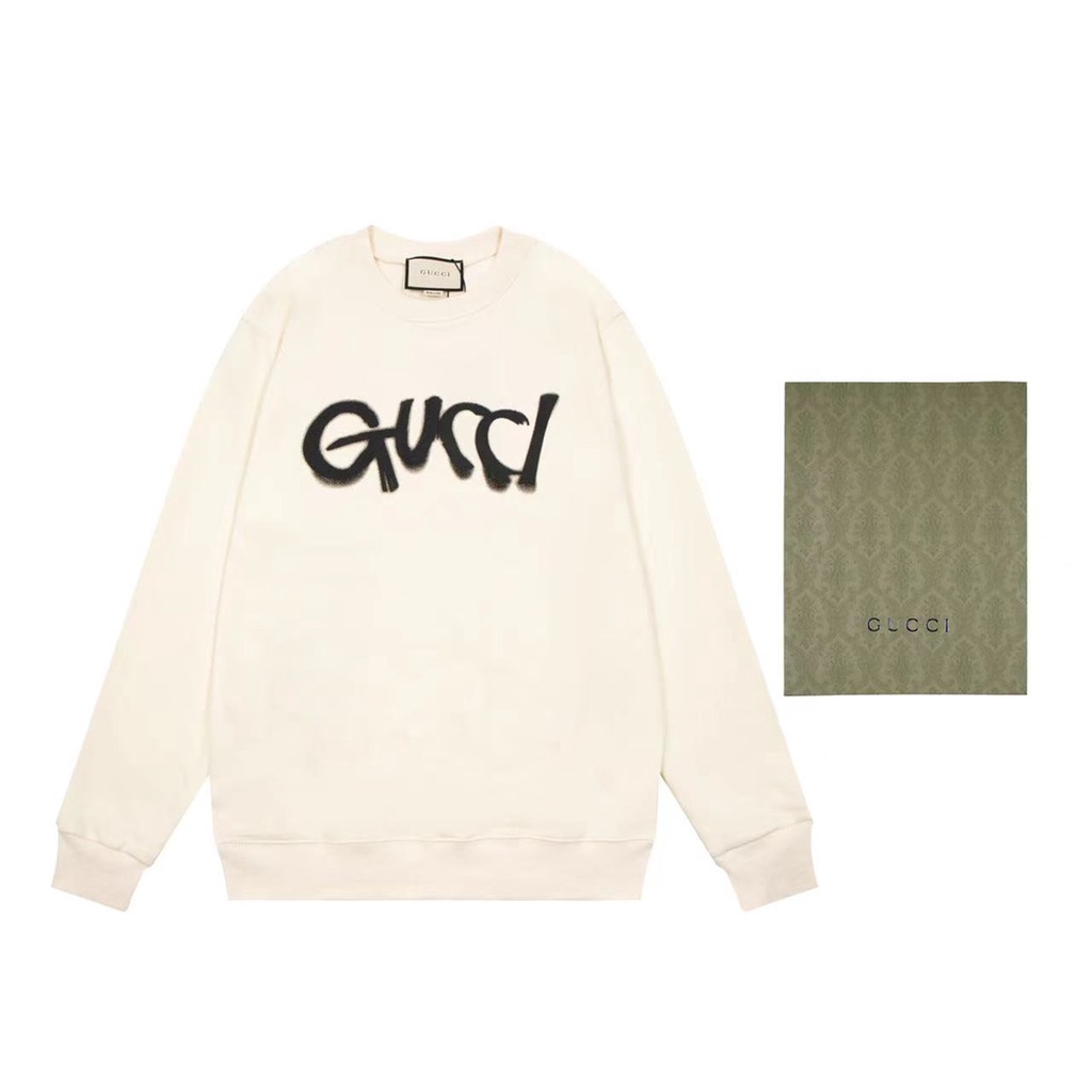 Áo len nỉ nam dài tay cổ tròn Gucci GC GG hoạ tiết logo graffiti độc đáo