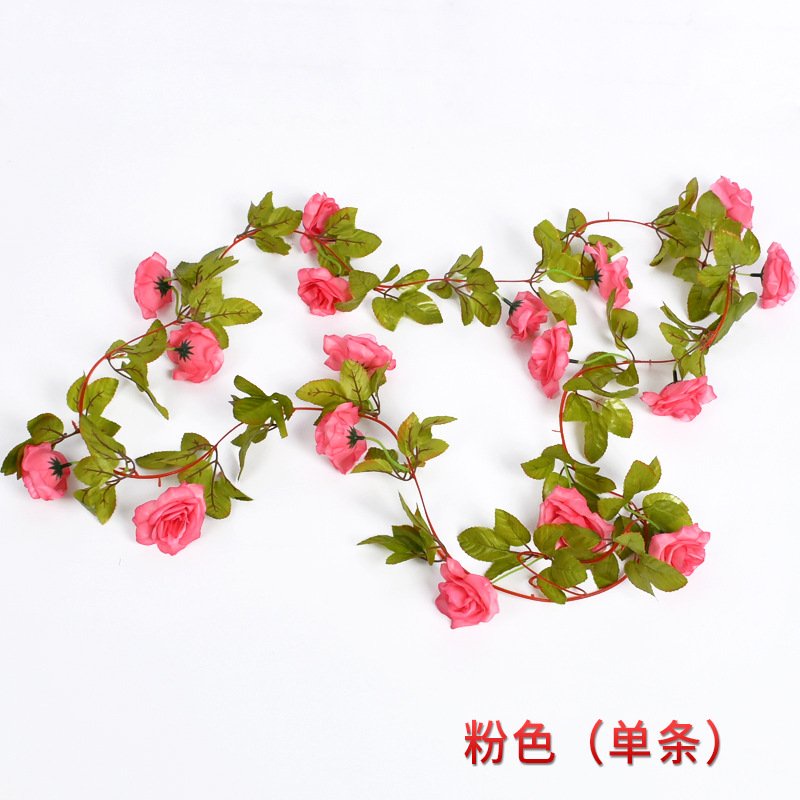 Dây hồng leo giả 2m3 - Dây hoa nhân tạo trang trí tường, ban công