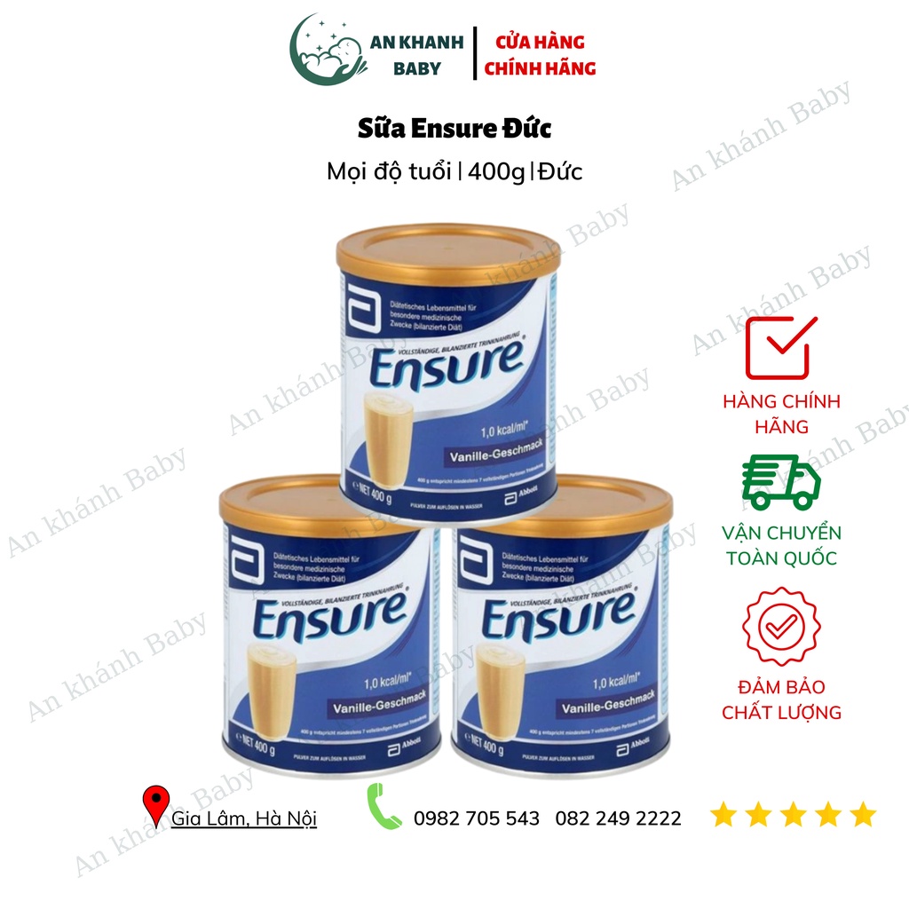 Sữa bột Ensure Đức, đủ vị - 400gr date 8/2024