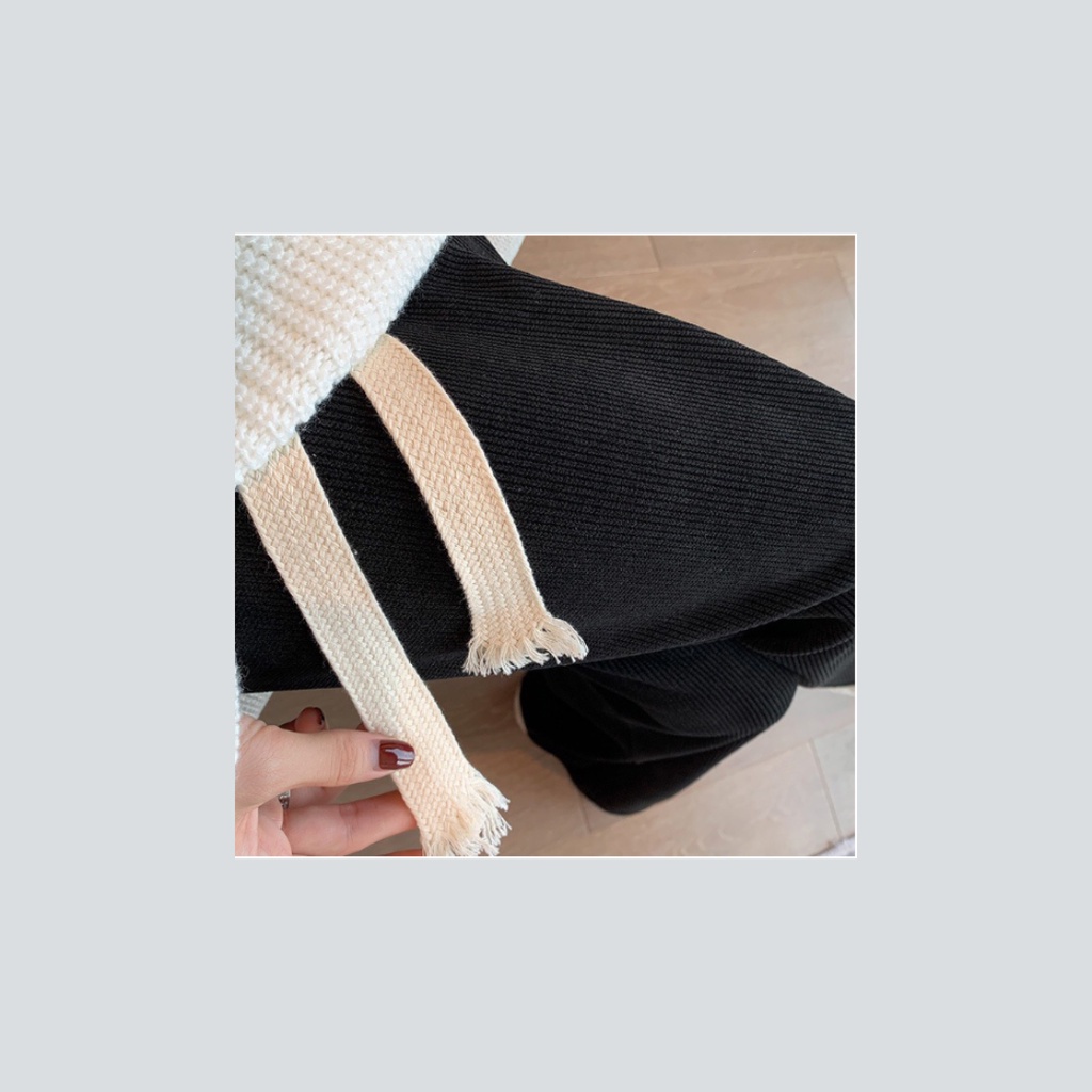 Quần suông nam nữ nhung tăm, quần unisex nam nữ ống rộng cao cấp