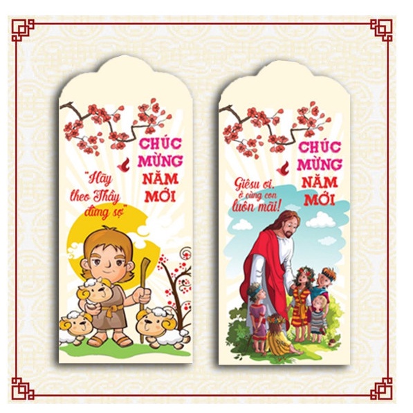 Bộ 10 bao Lì Xì Công Giáo Tết Nguyên Đán